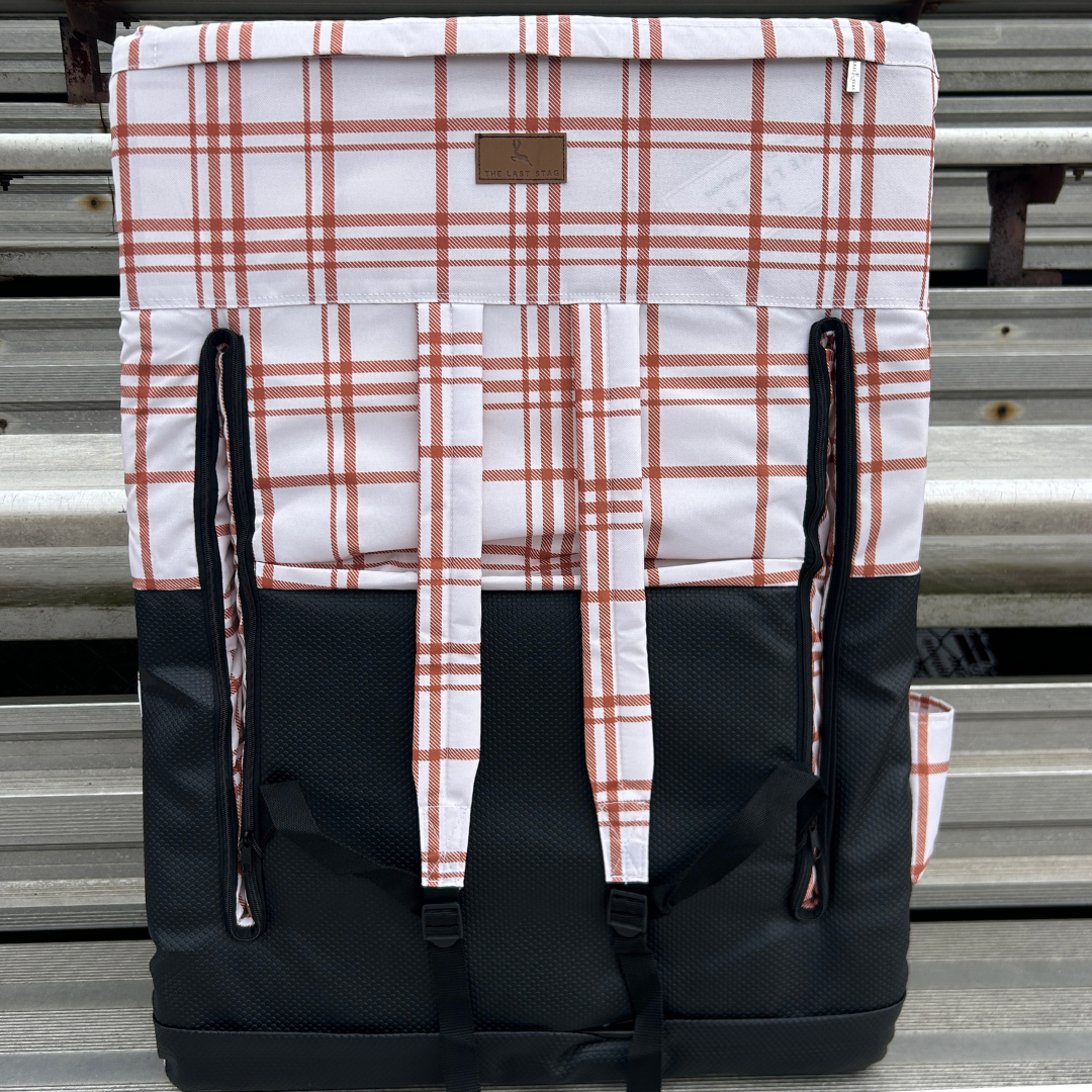 Rusty Plaid 23" Stadium Seat with Armrests