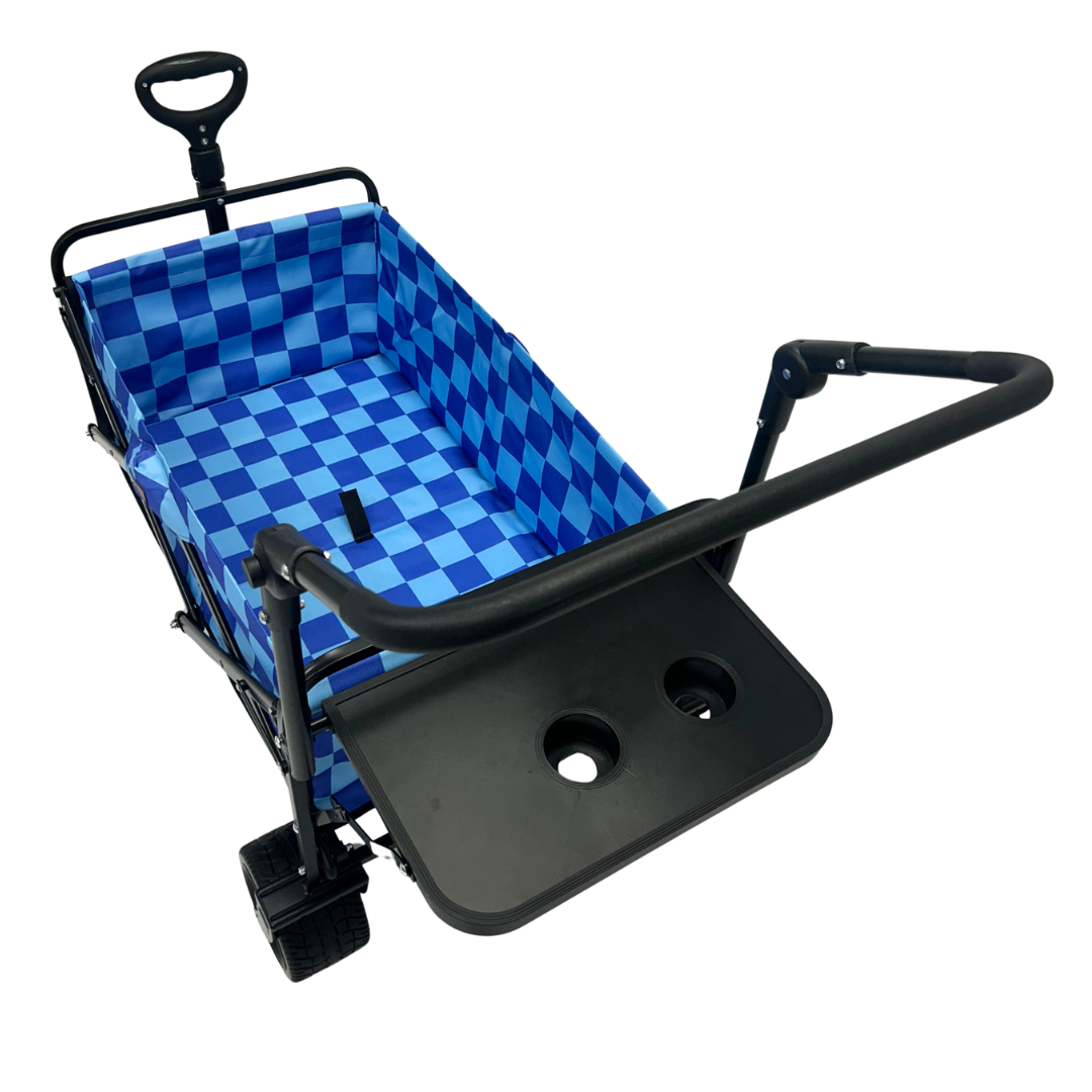 Blue Checkerboard Stroller Wagon