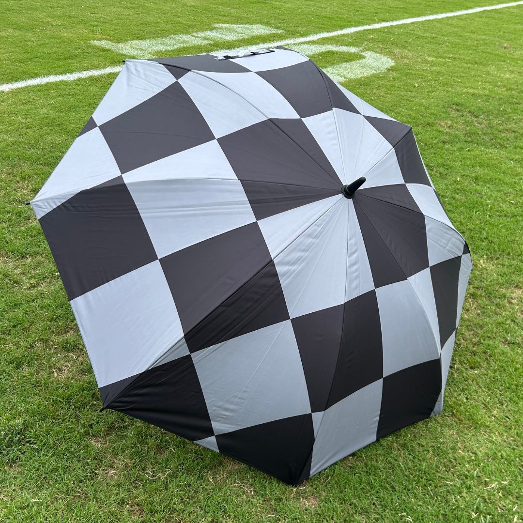 Grey Checkerboard - UPF 50+ Large Golf Umbrella