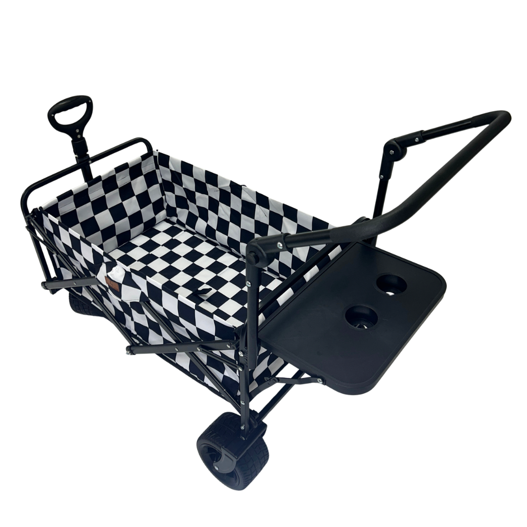 Black and White Checkerboard Stroller Wagon