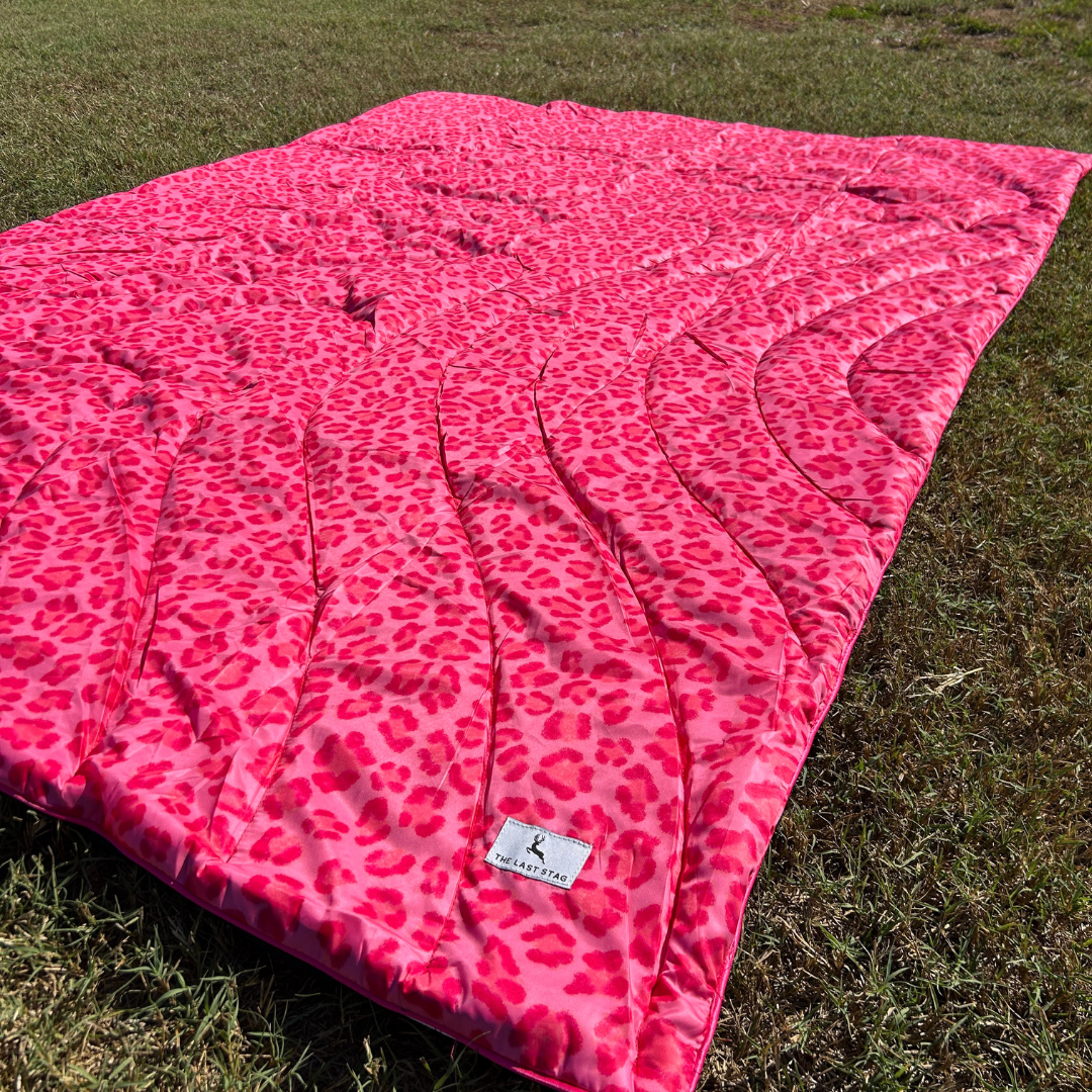 Pink Leopard - Indoor/Outdoor Puffy Blanket