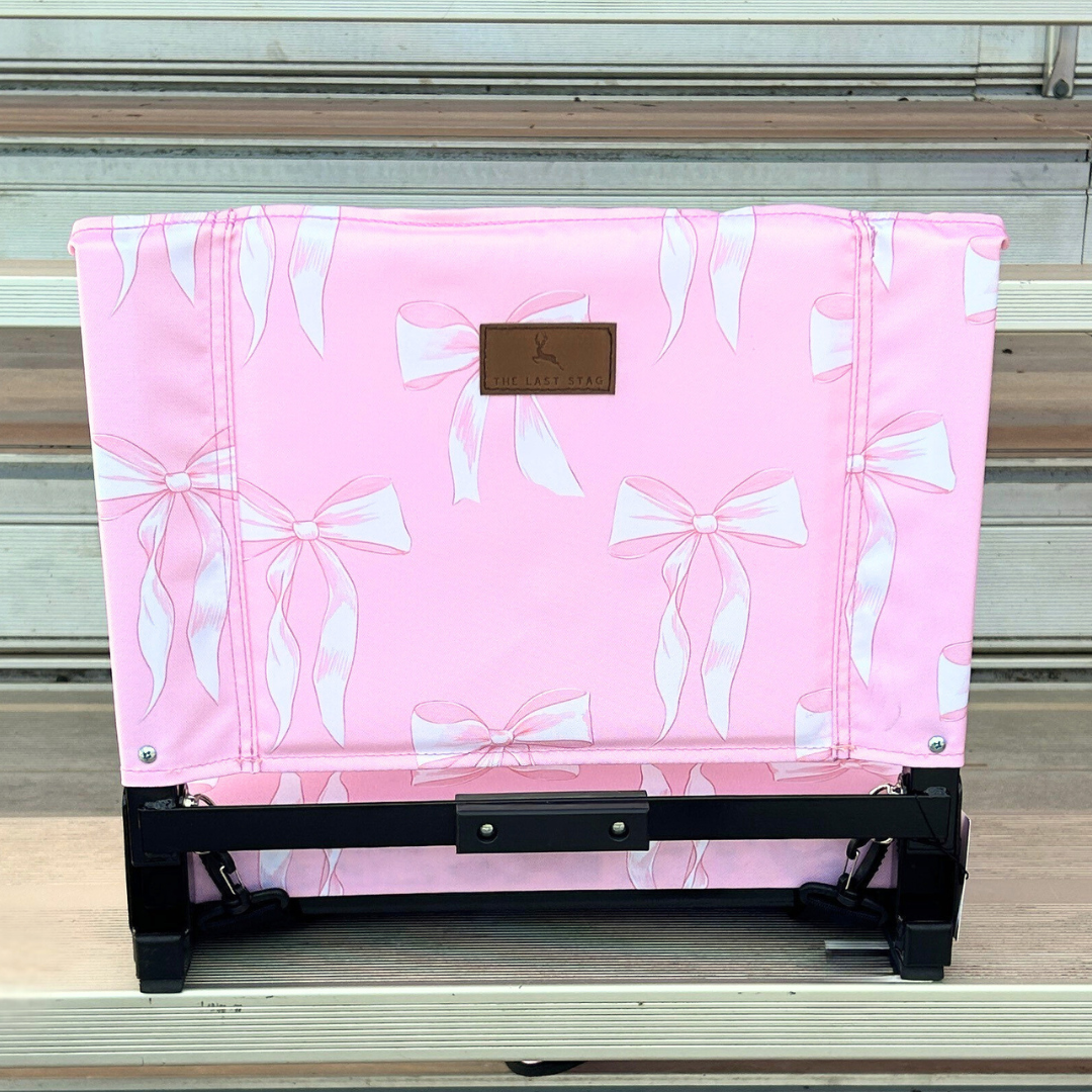 Pink Bows Folding Stadium Seat