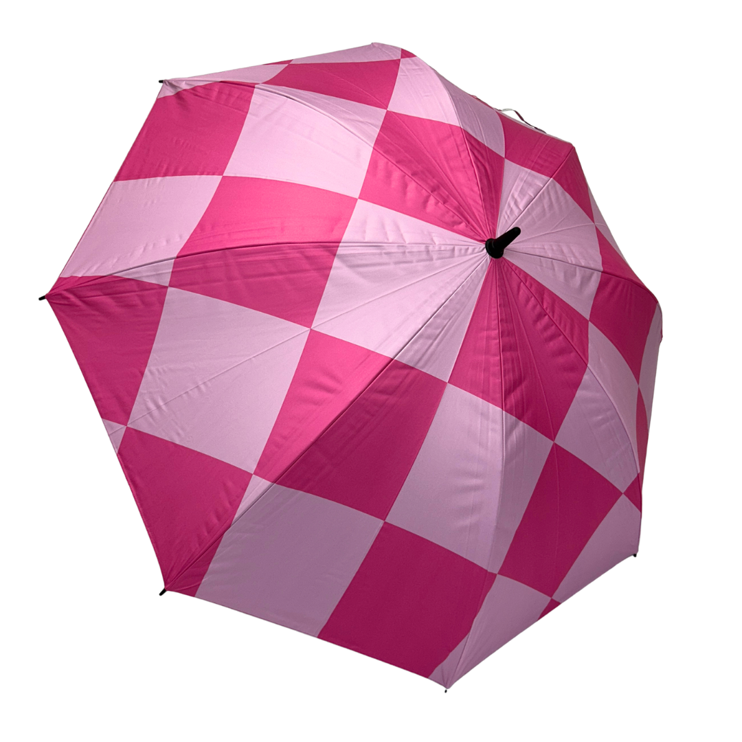 Pink Checkerboard - UPF 50+ Large Golf Umbrella