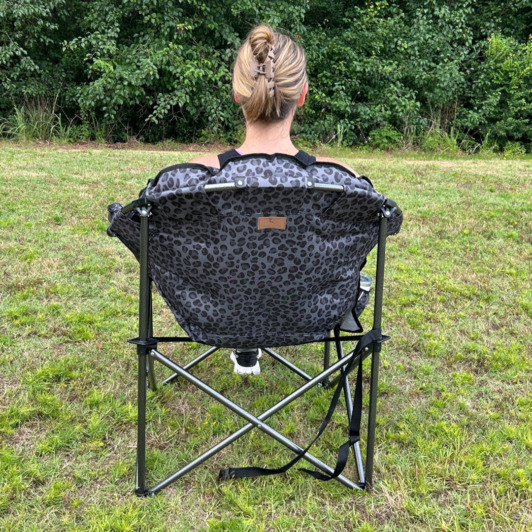 Black Leopard - Heated Camping Chair