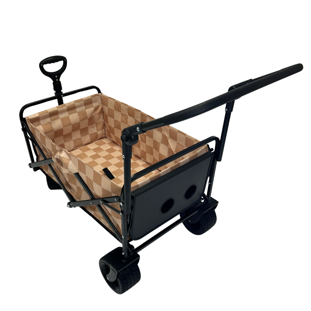Beige Checkerboard Stroller Wagon