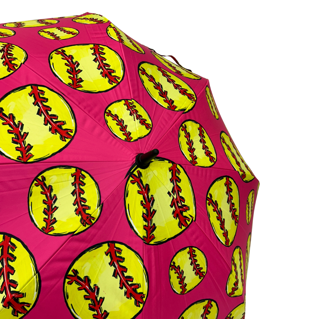 Softball Pink - UPF 50+ Large Golf Umbrella