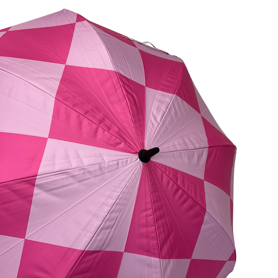 Pink Checkerboard - UPF 50+ Large Golf Umbrella