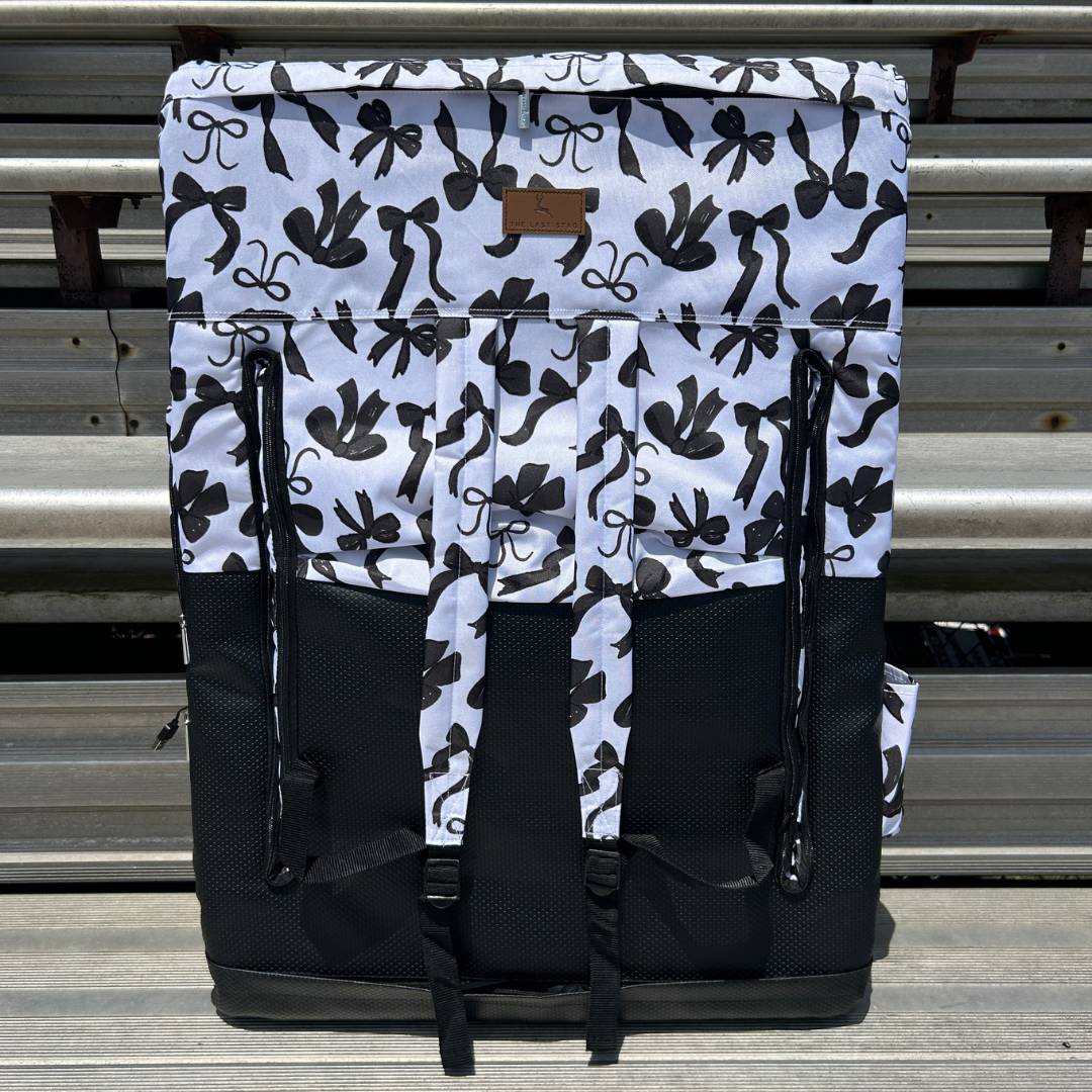 Heated Black Bows 23" Stadium Seat with Armrests