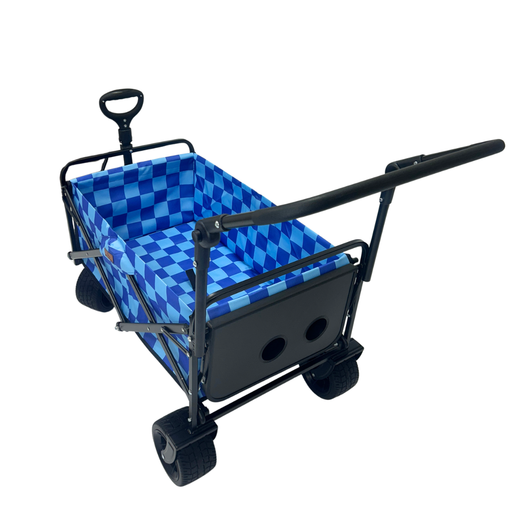 Blue Checkerboard Stroller Wagon