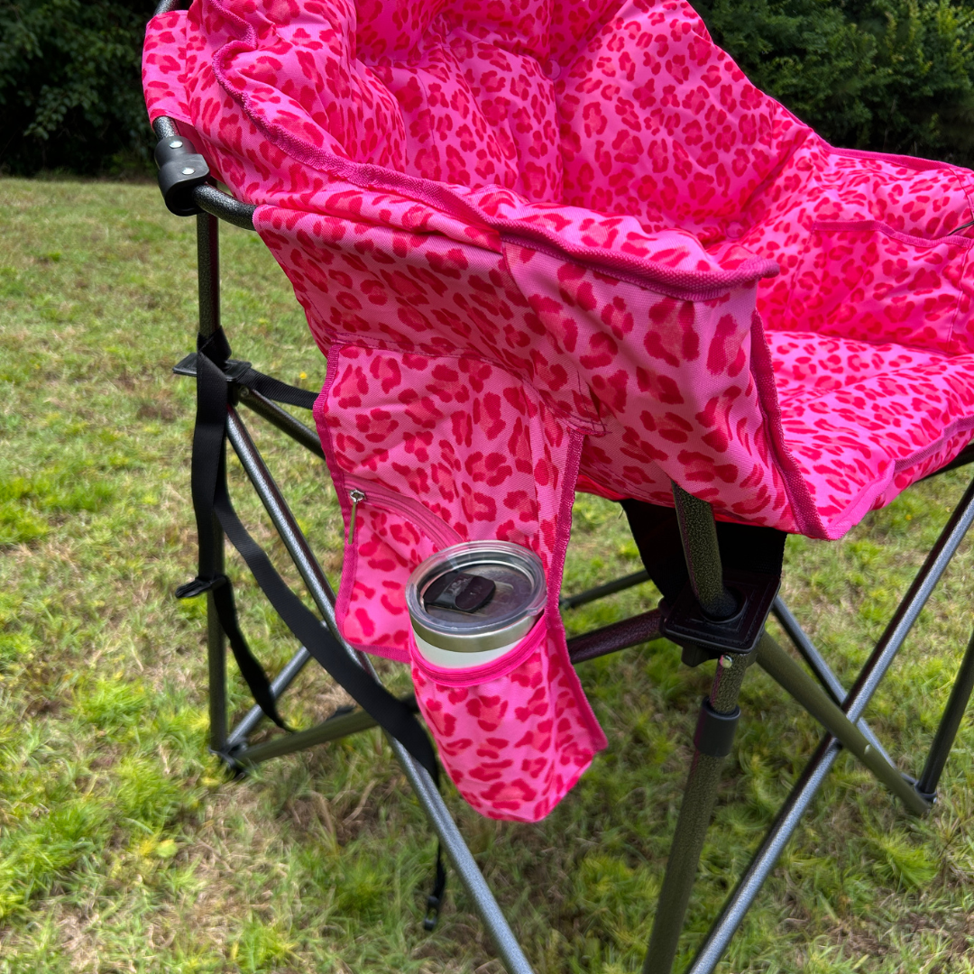 Pink Leopard - Heated Camping Chair