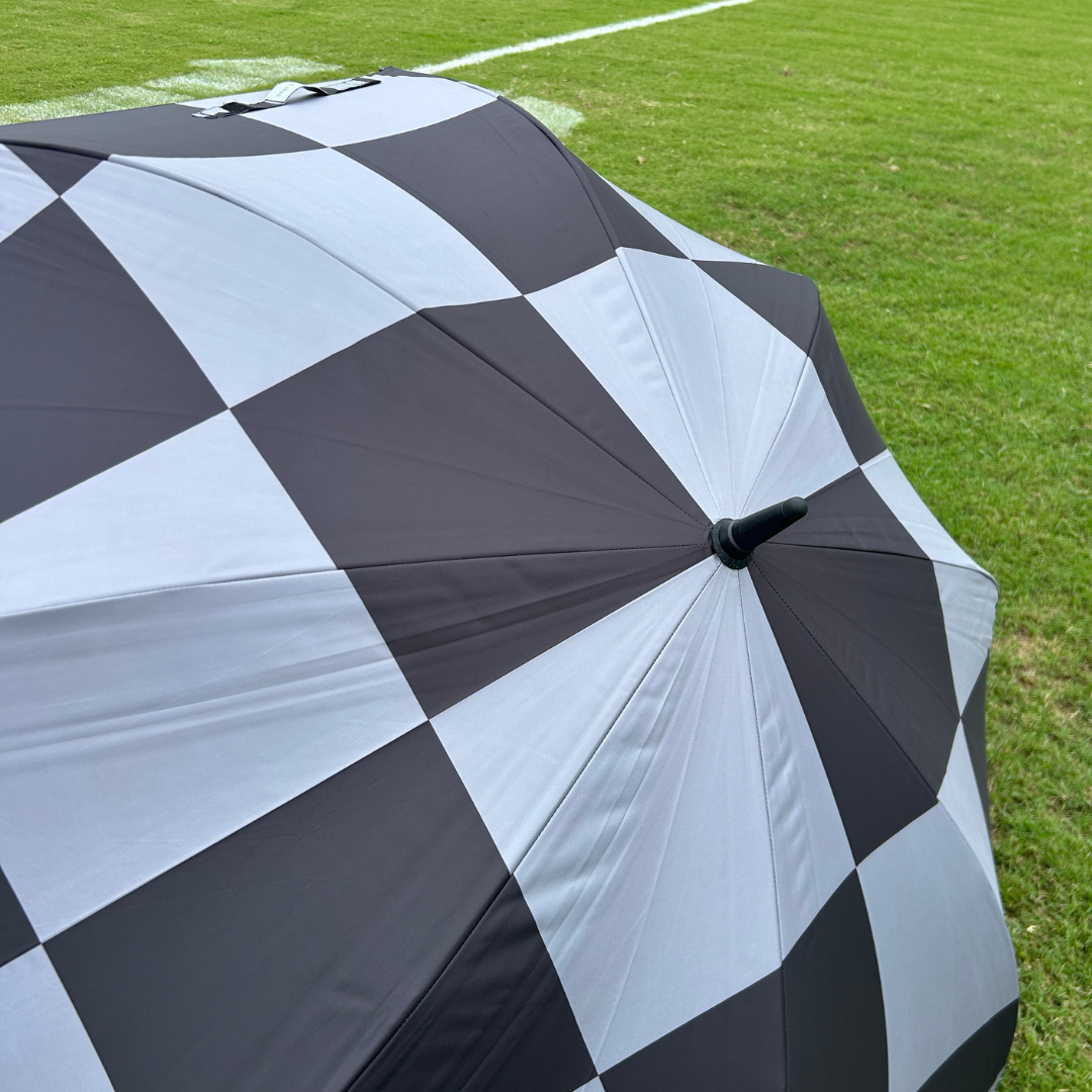 Grey Checkerboard - UPF 50+ Large Golf Umbrella