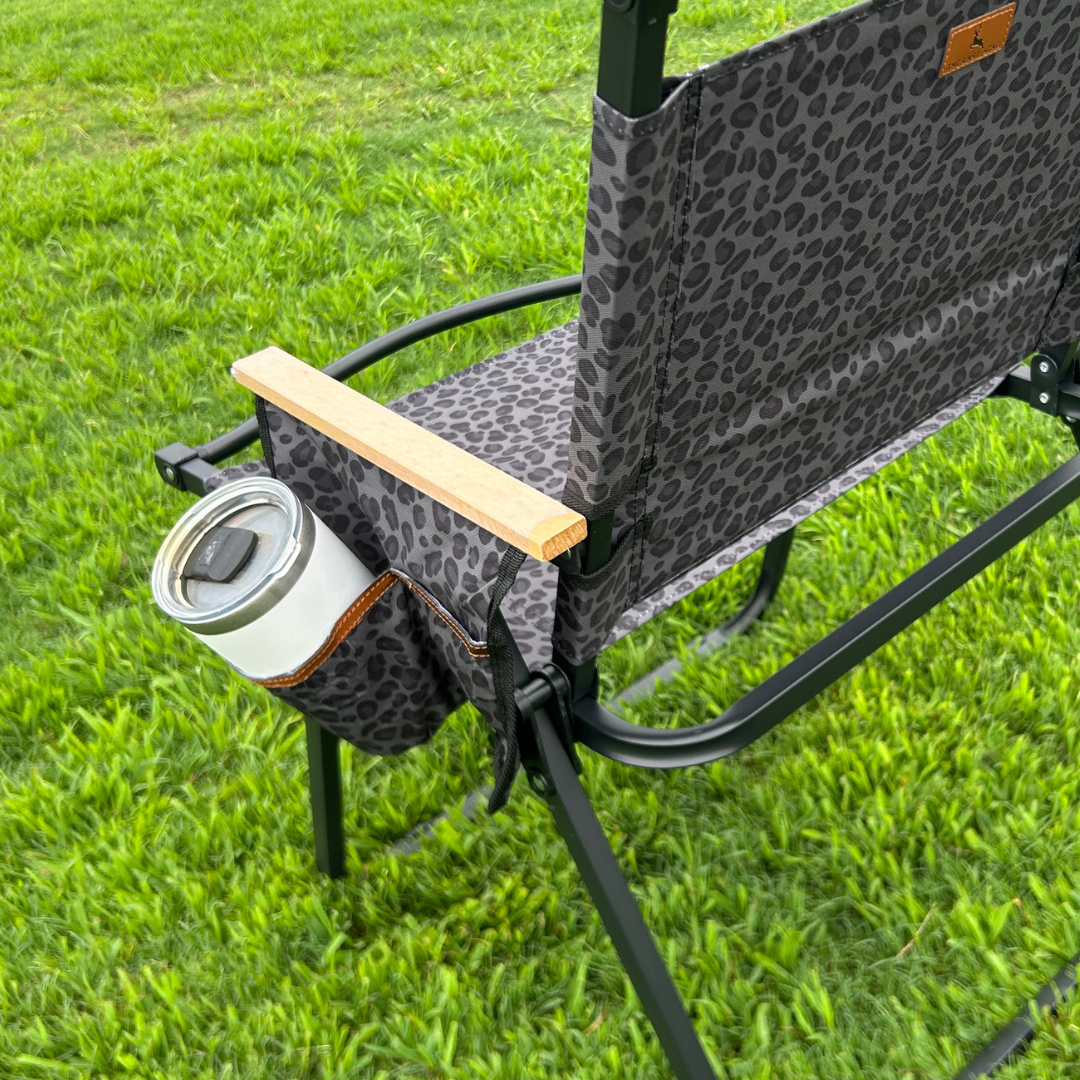 Black Leopard Folding Lawn Chair