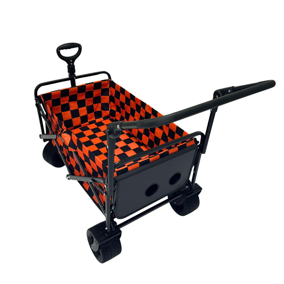 Orange Checkerboard Stroller Wagon