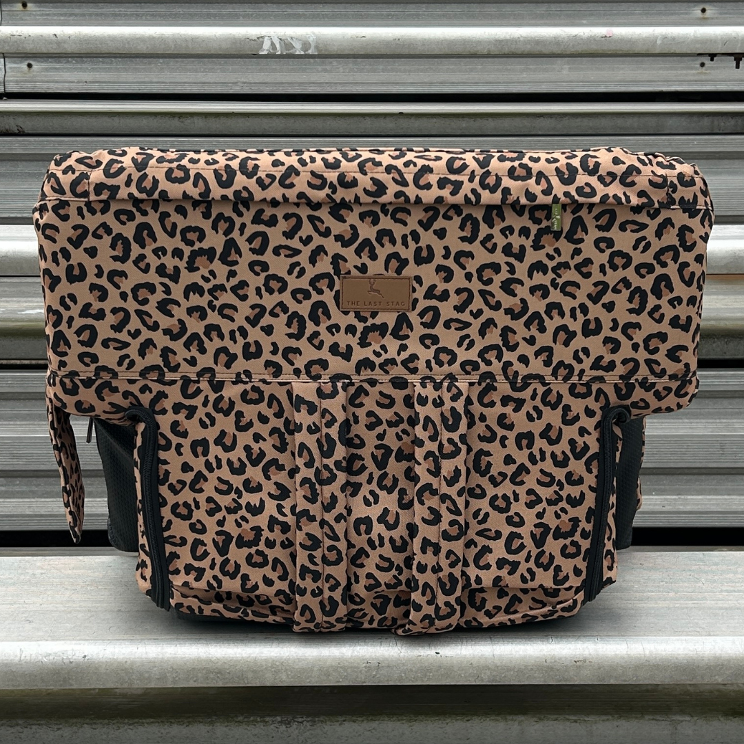 Heated Leopard 23" Wide Stadium Seat with Armrests