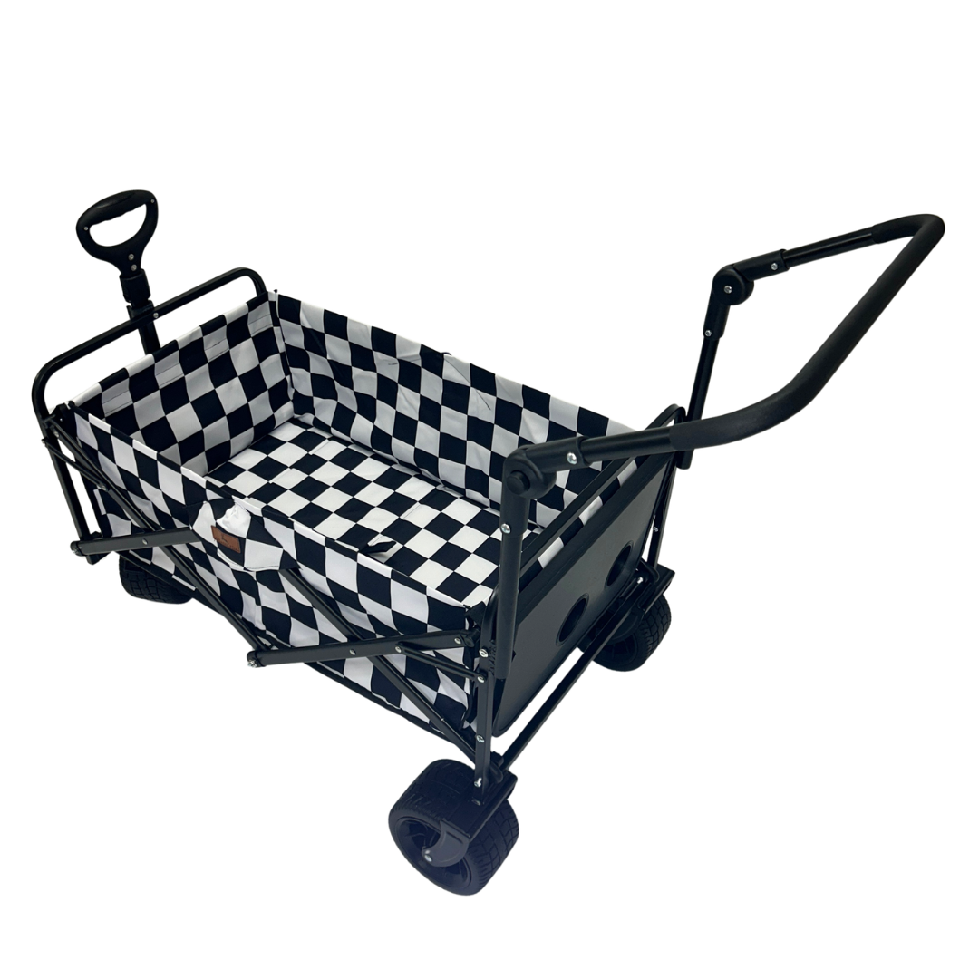 Black and White Checkerboard Stroller Wagon