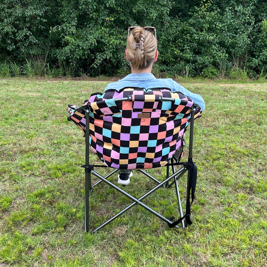 Retro Checkerboard - Heated Camping Chair