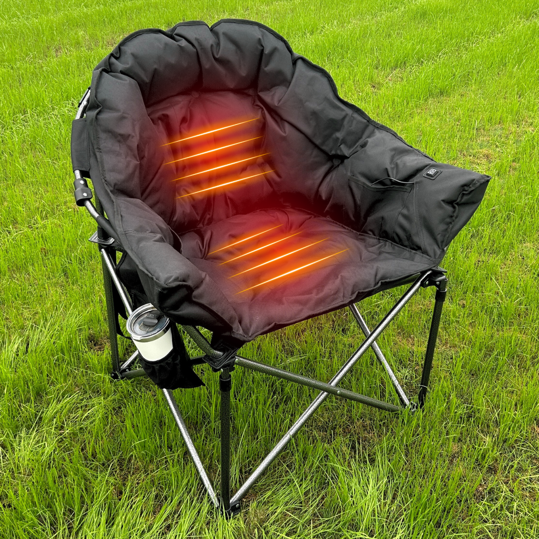 Black - Heated Camping Chair