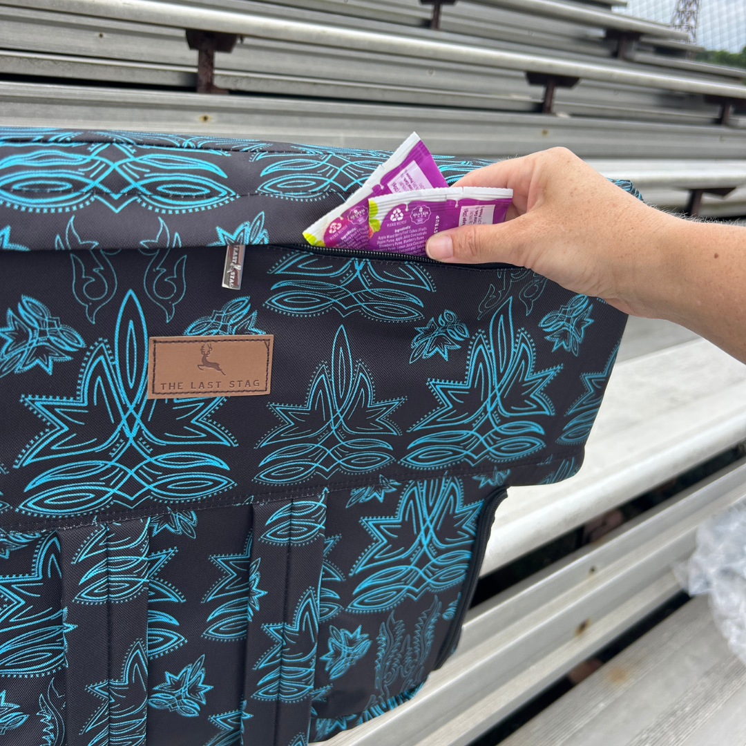 Turquoise Top Stitch 23" Stadium Seat with Armrests