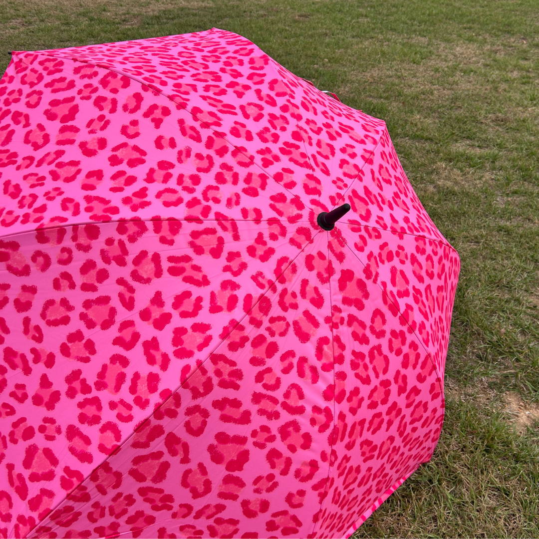 Pink Leopard - UPF 50+ Large Golf Umbrella