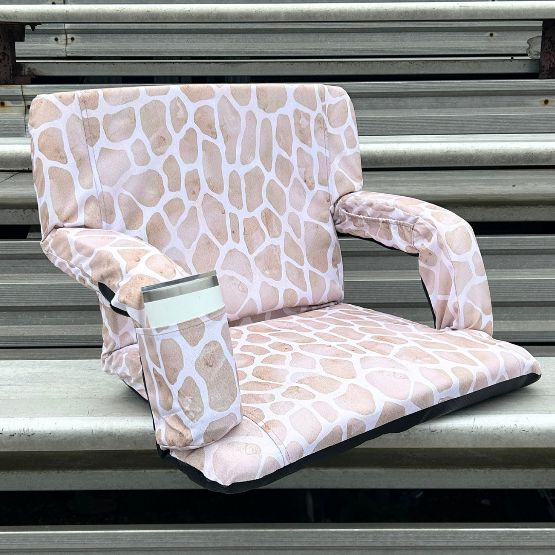 Beige Giraffe 23" Stadium Seat with Armrests