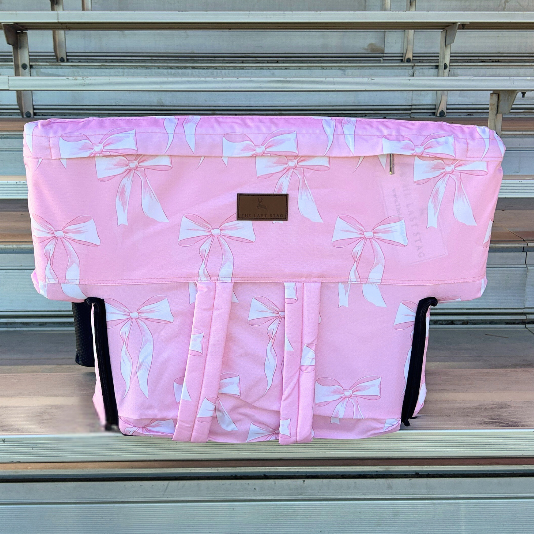Pink Bows 23" Stadium Seat with Armrests