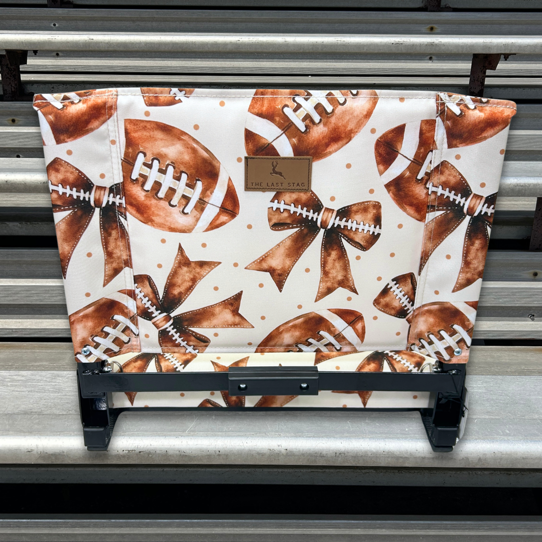 Footballs & Bows Folding Stadium Seat