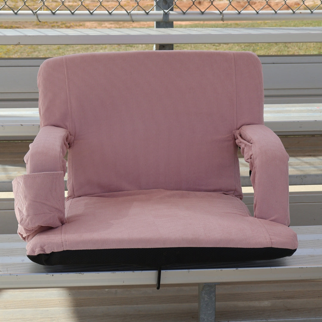 Pink Corduroy 23" Stadium Seat with Armrests