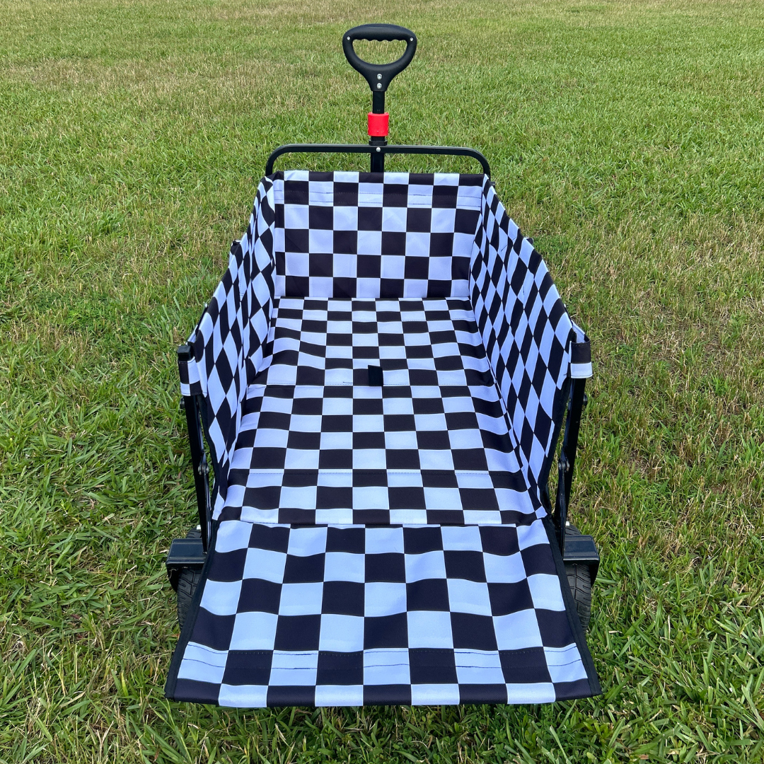Black and White Checkerboard Tailgate Wagon