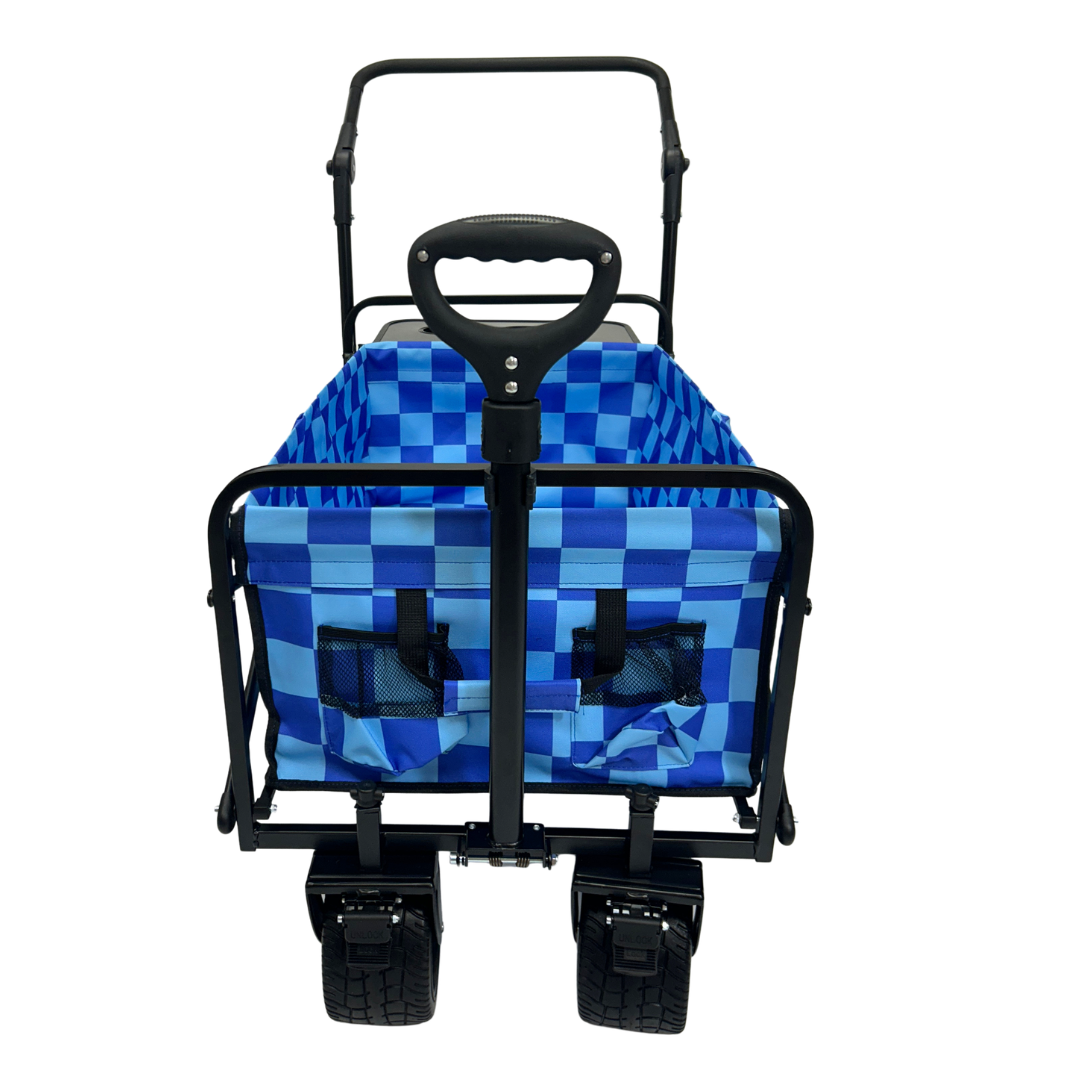 Blue Checkerboard Stroller Wagon