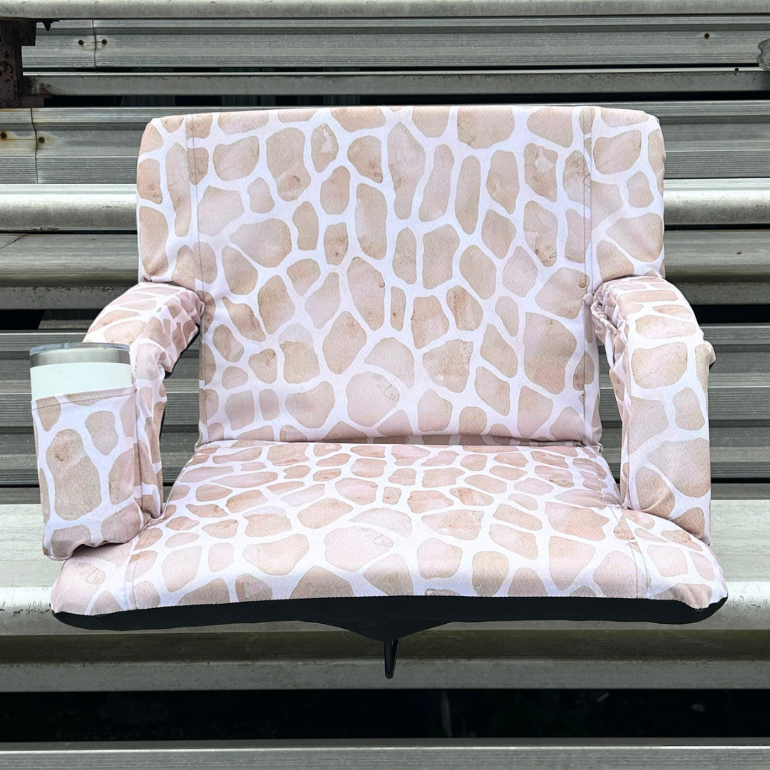 Beige Giraffe 23" Stadium Seat with Armrests