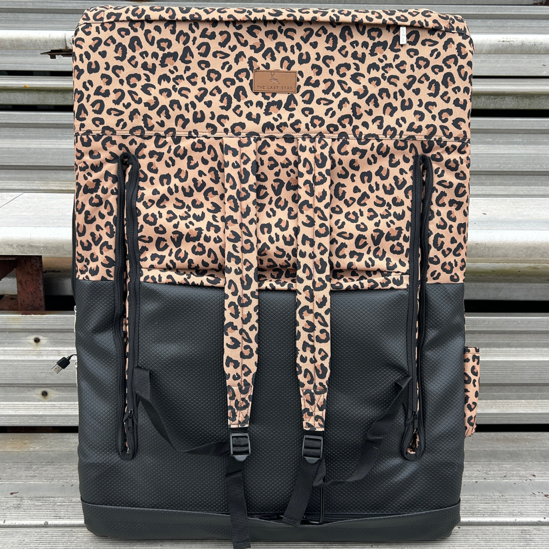 Heated Leopard 23" Wide Stadium Seat with Armrests