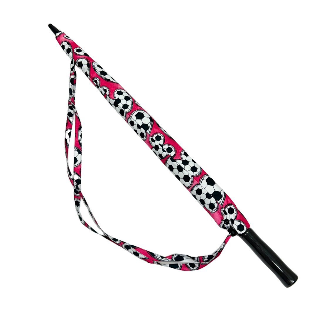 Pink Soccer Hearts - Large Golf Umbrella