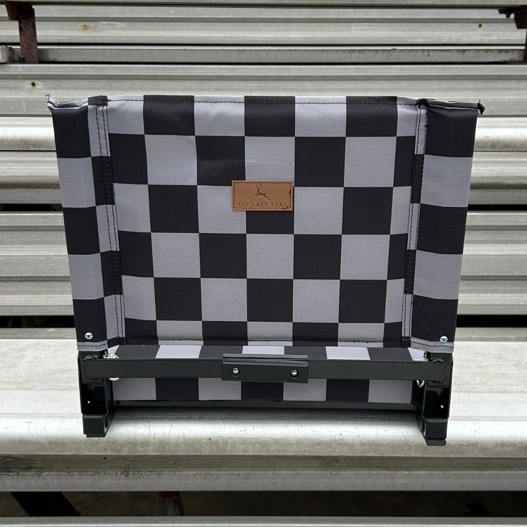 Grey Checkerboard Folding Stadium Seat