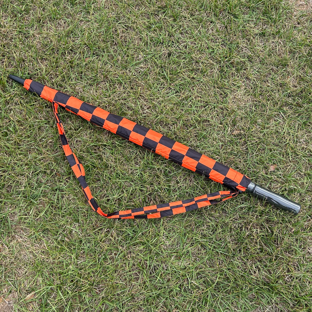 Orange Checkerboard - UPF 50+ Large Golf Umbrella