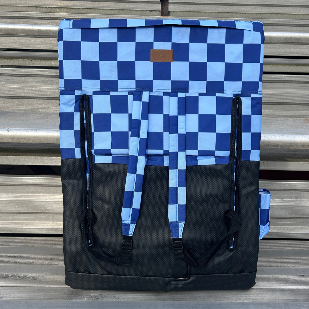 Navy Checkerboard 23" Stadium Seat with Armrests