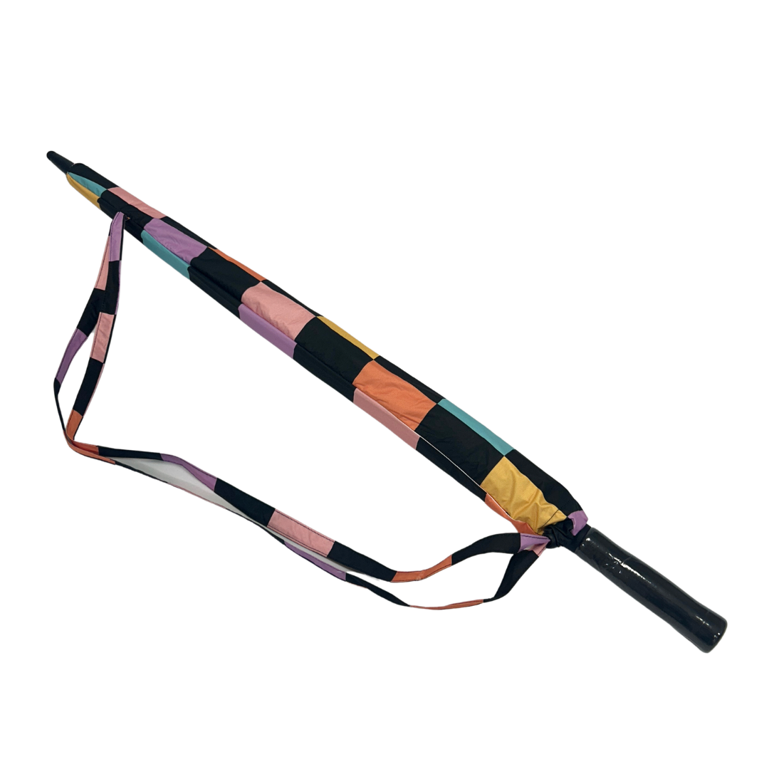 Retro Checkerboard - UPF 50+ Large Golf Umbrella