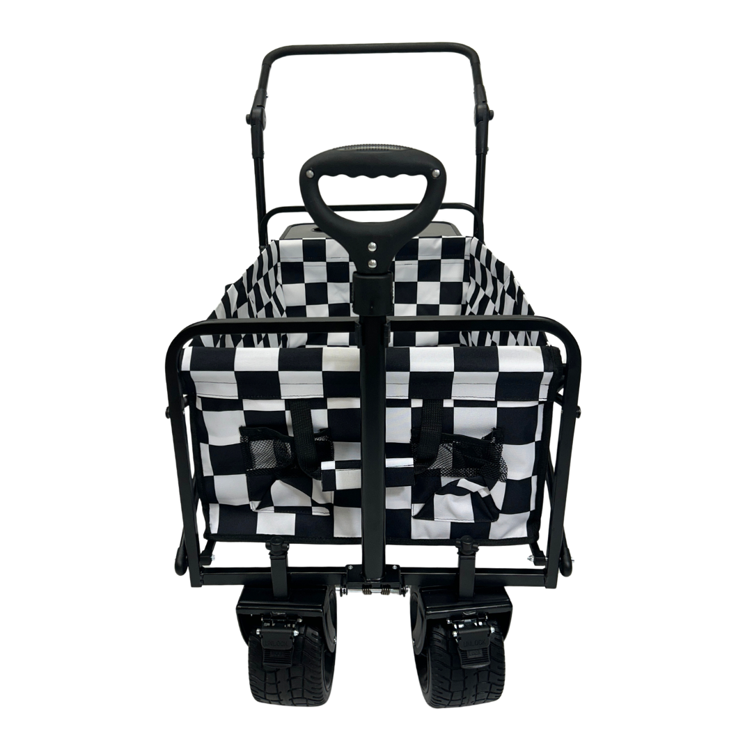 Black and White Checkerboard Stroller Wagon