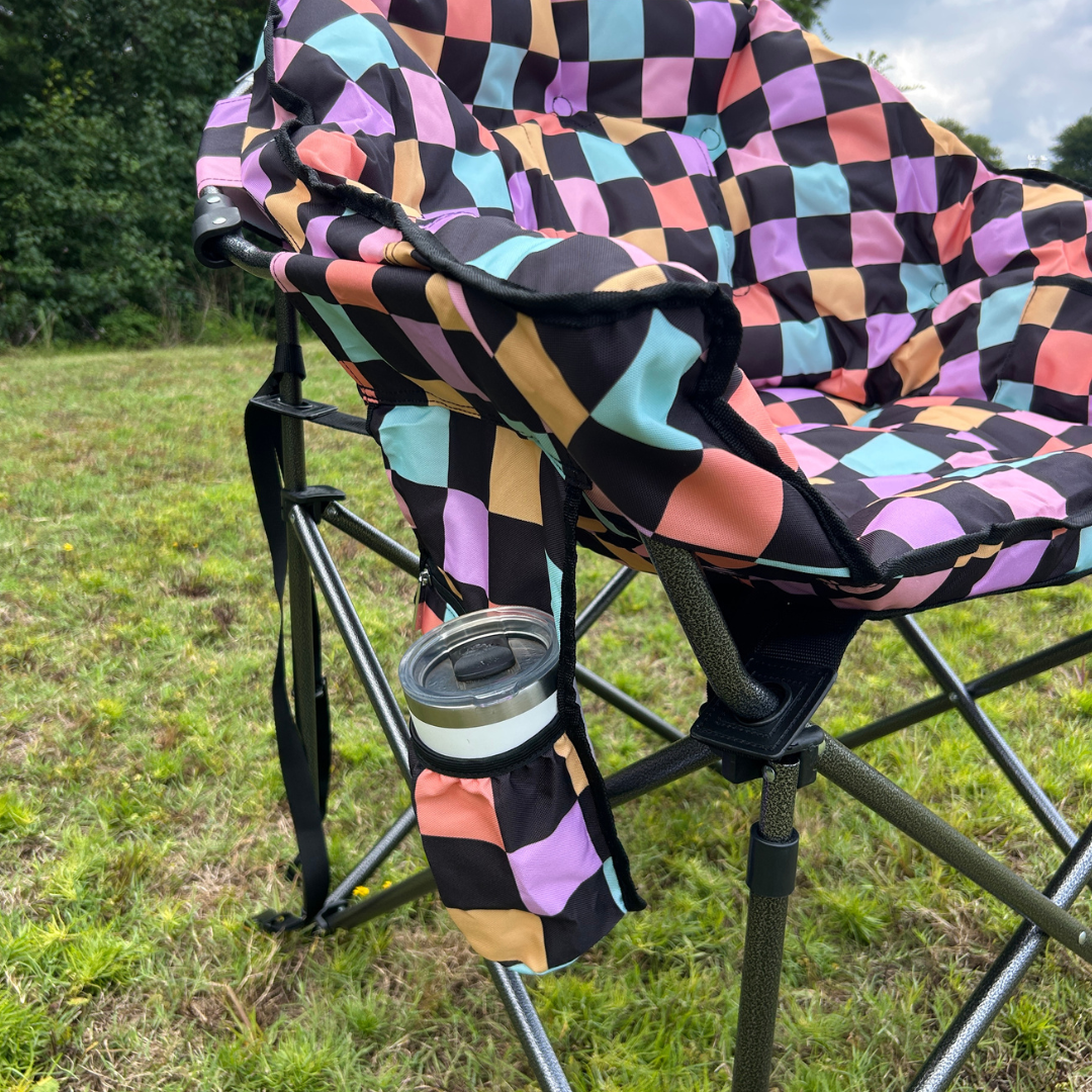 Retro Checkerboard - Heated Camping Chair