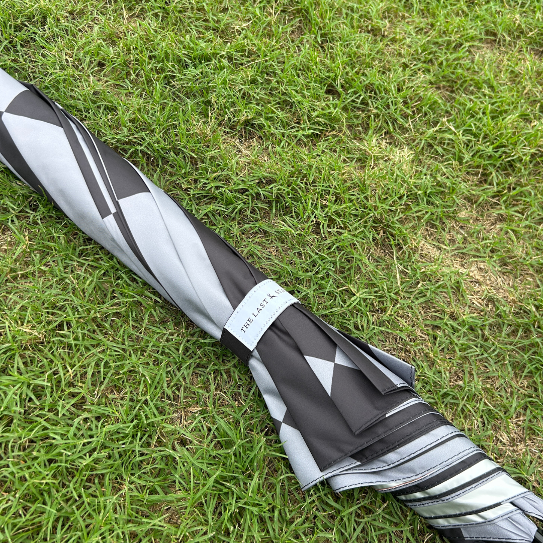 Grey Checkerboard - UPF 50+ Large Golf Umbrella