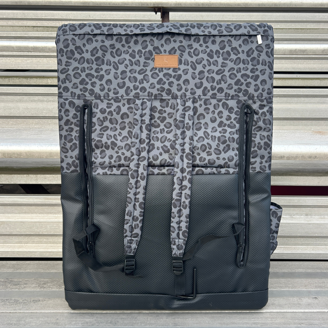 Black Leopard 23" Stadium Seat with Armrests
