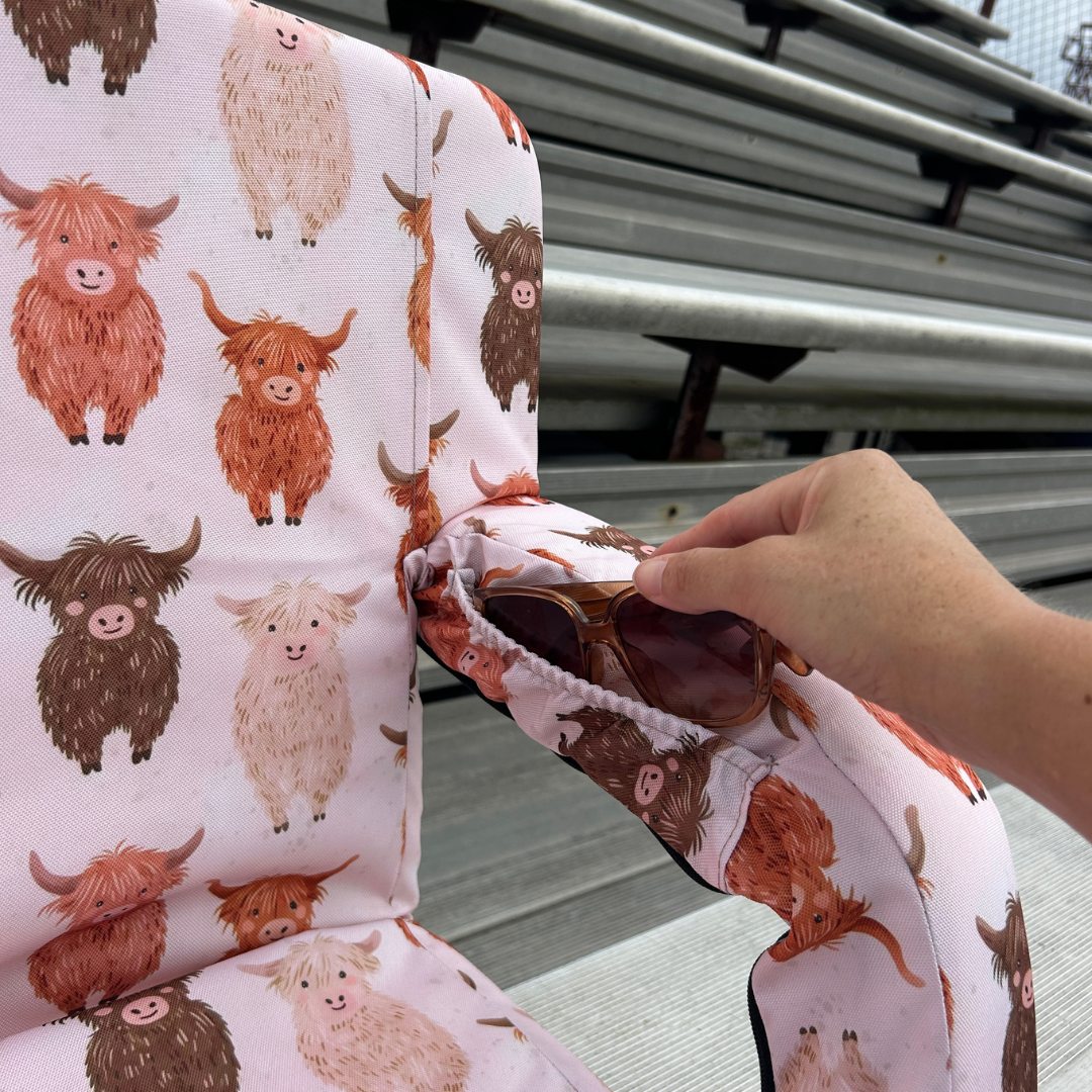 Highland Cows 23" Stadium Seat with Armrests