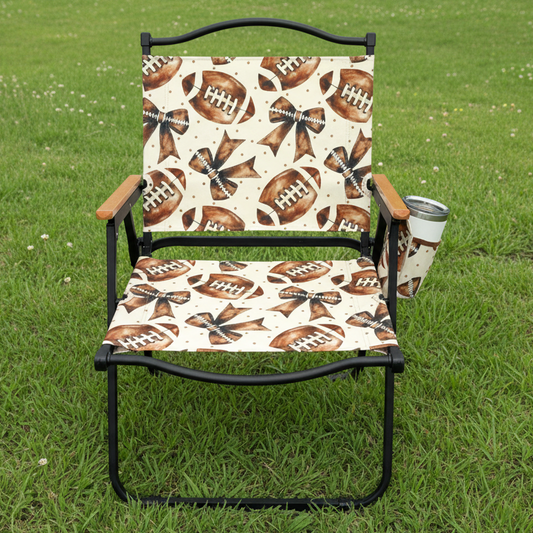 Footballs & Bows Folding Lawn Chair