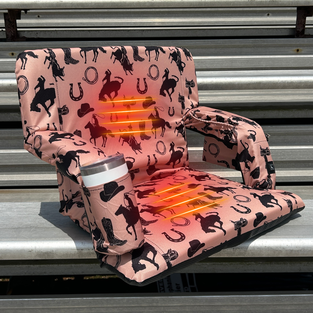 Heated Rodeo Cowboy 23" Stadium Seat with Armrests