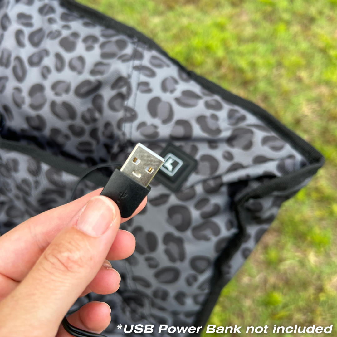 Black Leopard - Heated Camping Chair
