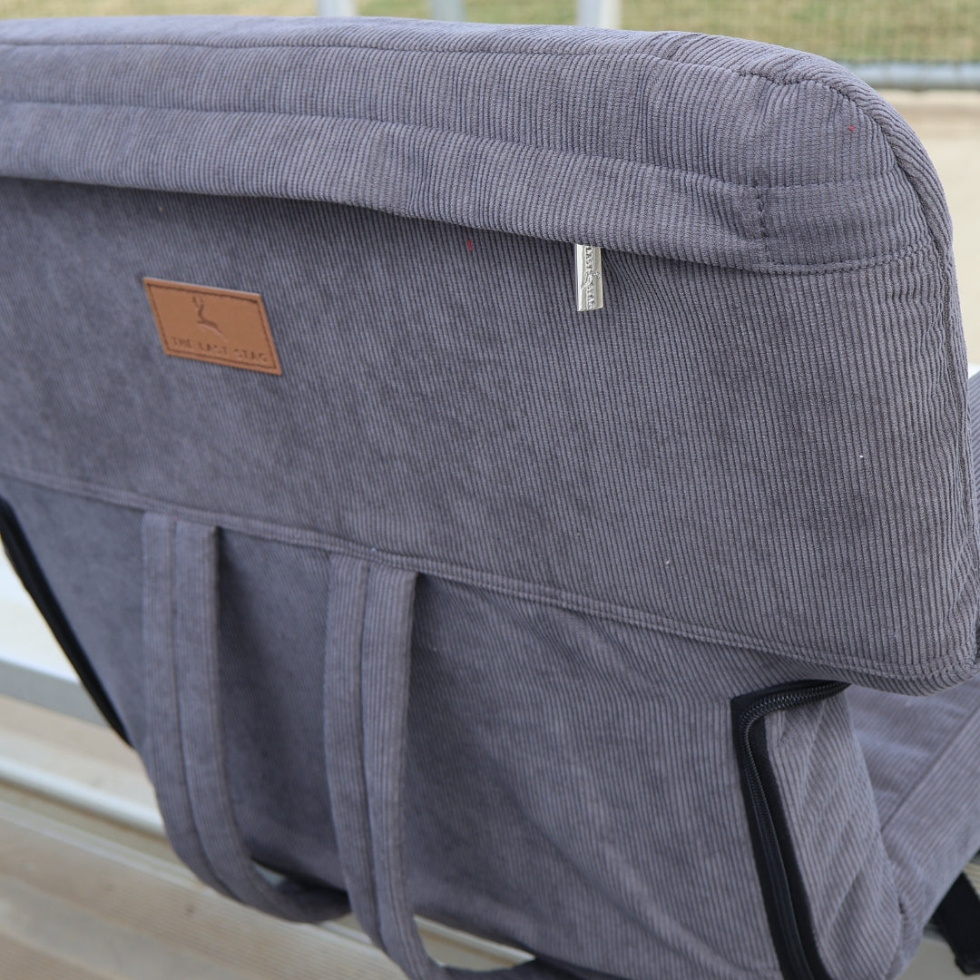 Grey Corduroy 23" Stadium Seat with Armrests