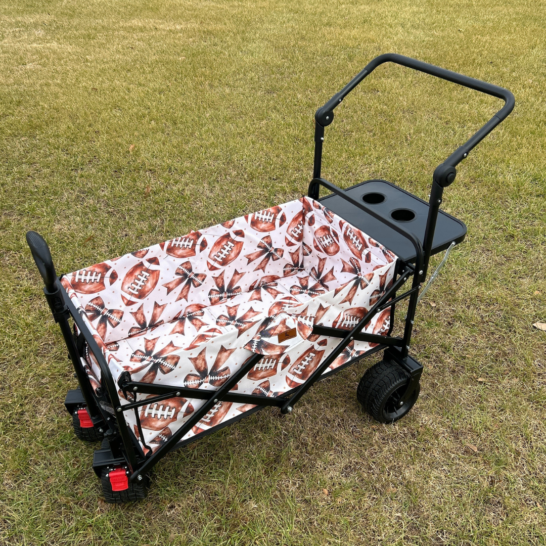 Footballs & Bows Stroller Wagon