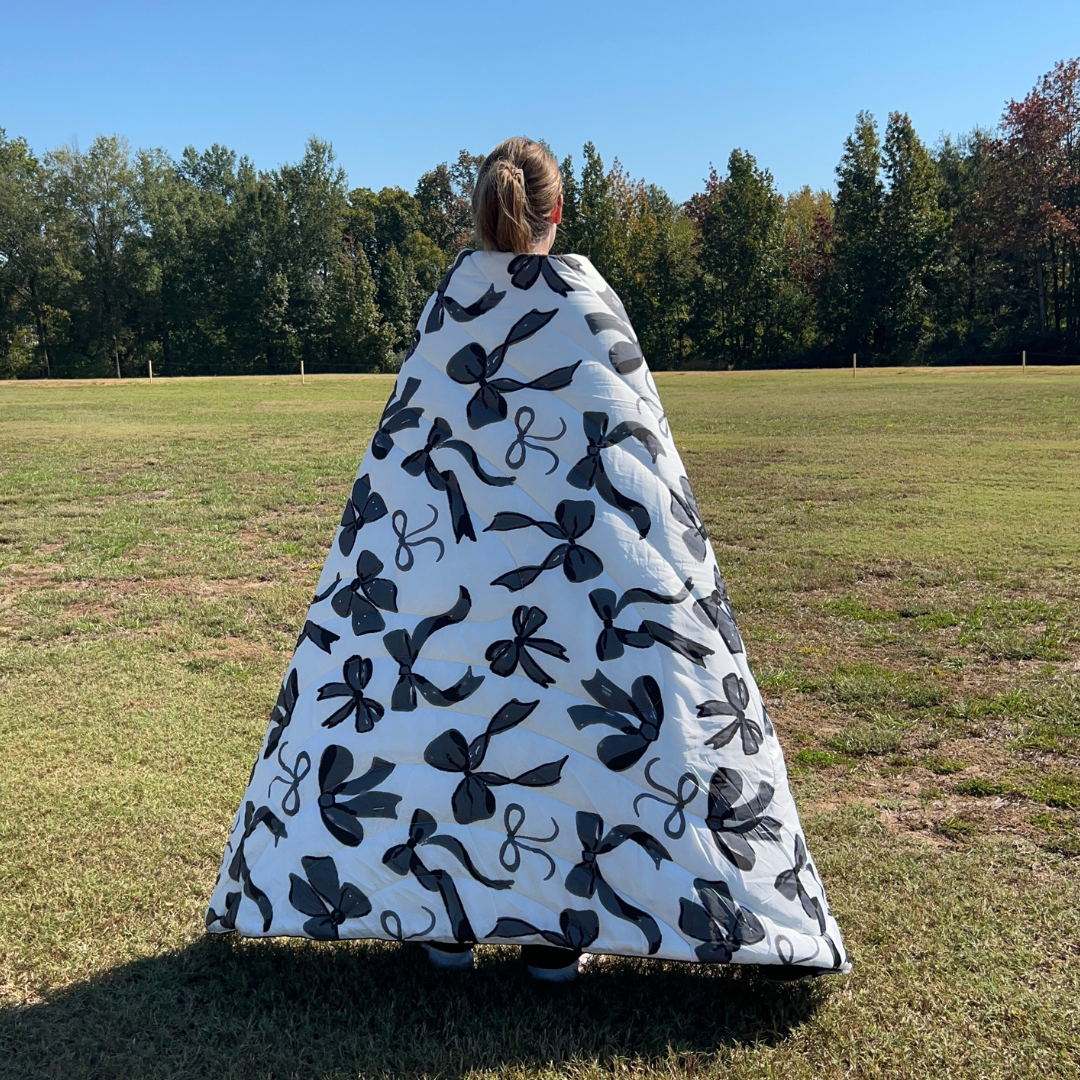 Black Bows - Indoor/Outdoor Puffy Blanket