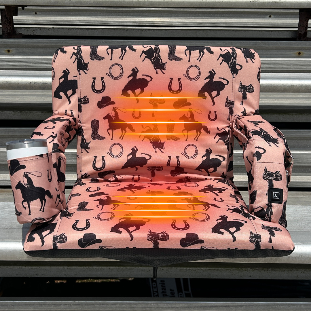 Heated Rodeo Cowboy 23" Stadium Seat with Armrests