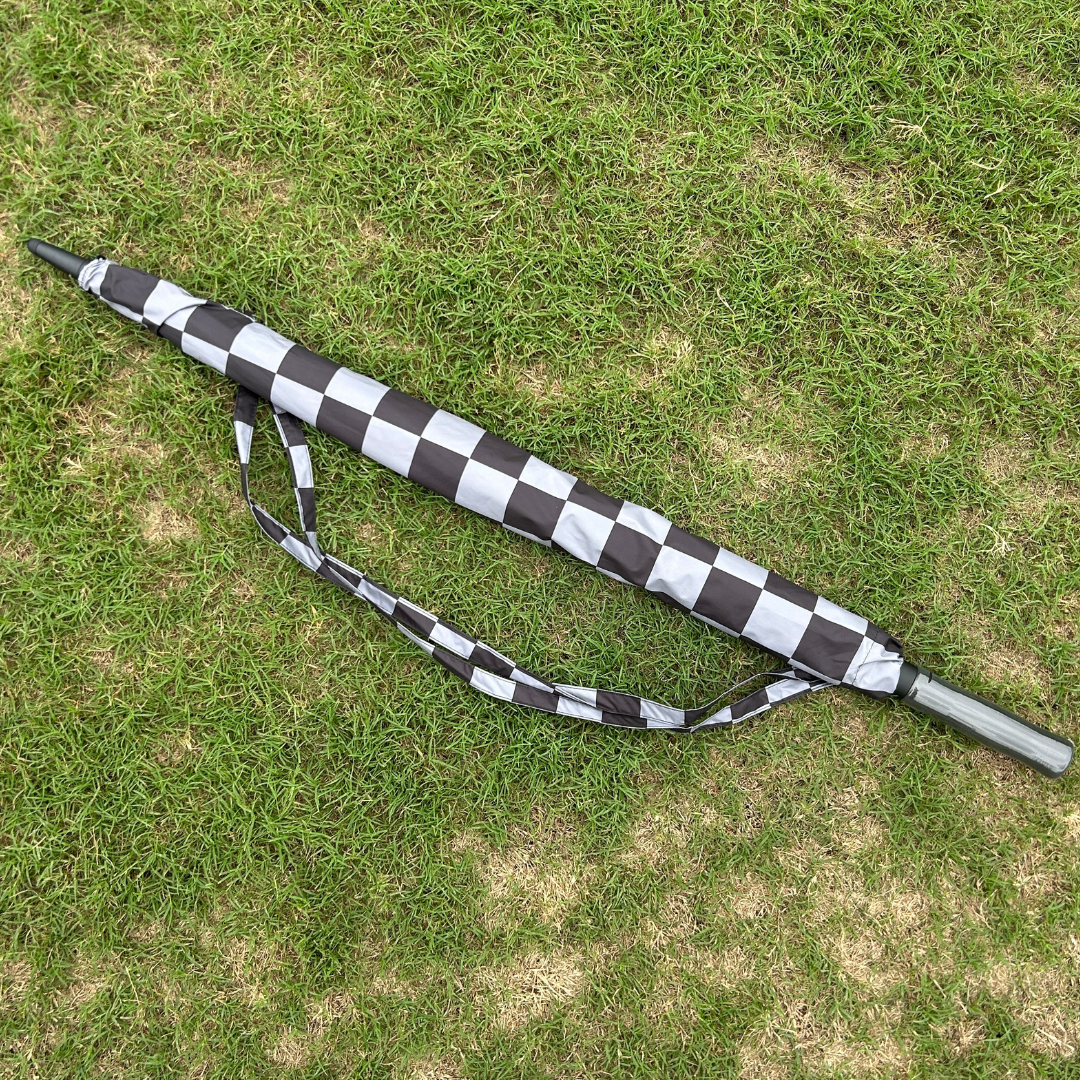 Grey Checkerboard - UPF 50+ Large Golf Umbrella