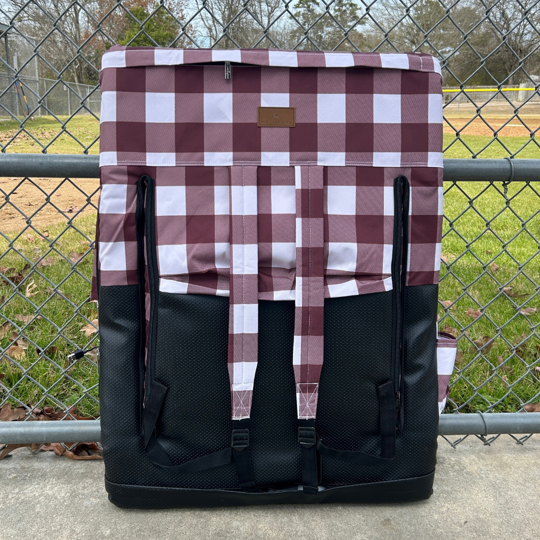 Heated Maroon Buffalo 23" Stadium Seat with Armrests